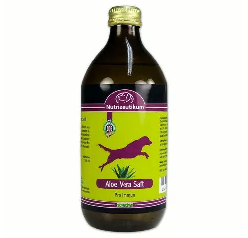 Schecker Nutrizeutikum Aloe Vera Saft 500ml, Nahrungsergänzungsmittel für: Hunde, aus biologischem Anbau