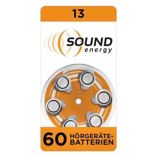 Energizer Sound Energy Hörgerätebatterien Größe 13 (60 Stück) Vorratspack