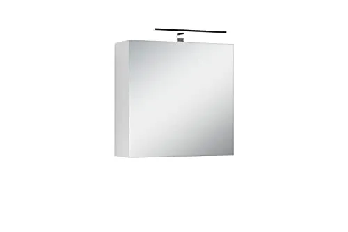 byLIVING Spiegelschrank SPREE mit LED-Beleuchtung - Spiegelschrank fürs Bad mit Soft-Close-Türen und integrierter LED-Beleuchtung für sanftes Schließen. FSC-zertifiziert und individuell verstellbare Glaseinlageböden für optimalen Stauraum.