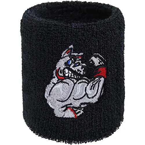 Boxer Schweissband Boxing Pittbull Stickerei Designer Schweißband Boxen Bestickt & Absorbierendes Frottee Kampfsport Wristband Martial Arts Geschenk Muay Thai Schweiß-Armband