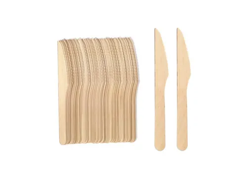 wisefood Einwegbesteck-Set Holzmesser - 16,5cm, natur (300-tlg), Holz