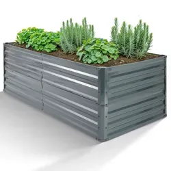 AREBOS Hochbeet 180x90x59 cm - Hochbeet aus galvanisiertem Stahl, witterungs- und UV-beständig, für gesundes Pflanzenwachstum und rückenschonendes Gärtnern – ideal für Garten, Balkon oder Terrasse.