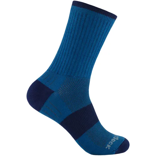 Wrightsock Escape Crew Socke in Blau (Größe 45.5) - Doppellagige, atmungsaktive Sportsocke für maximalen Komfort und reduzierte Blasenbildung beim Sport.
