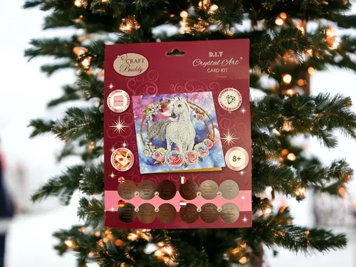 Crystal Art Card Einhorn Garland 18x18cm - 49379 von Craft Buddy