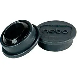 Nobo Whiteboard-Magnete Schwarz 0.3 kg Tragfähigkeit 24 mm 10 Stück