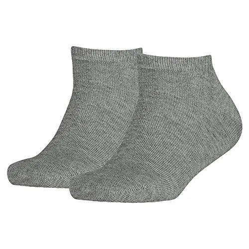 Mädchen und Jungen Sneakersocken Doppelpack Grau, Gr. 23/26
