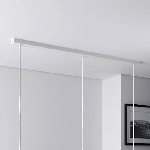 Rechteckiger Baldachin für Lampe, 1100mm mit 3 Kabelauslässen - Oberputz-Abzweigdosen, ideal für 3-flammige Lampen über langen Esstischen oder Kücheninseln. Inklusive WAGO-Klemmen und Schrauben für einfache Montage!