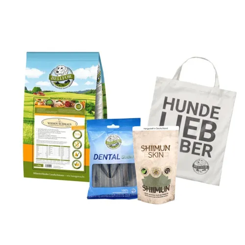 Bellfor Hundefutter Set für Deutsch Kurzhaar - Hochwertiges Hundefutter für den Deutsch Kurzhaar. Ideal für aktive Hunde, sorgt es mit natürlichen Zutaten für eine ausgewogene Ernährung und unterstützt die Vitalität. Jetzt im praktischen Set mit Dental Sticks und Haut & Fell Pulver.