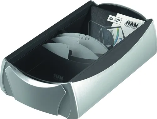 HAN-Bürogeräte Visitenkartenhülle Visitenkartenbox Vip silber (5 Stück)