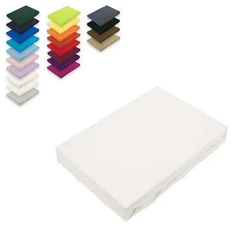 EXKLUSIV HEIMTEXTIL Microfaser Spannbettlaken 90-100 x 200 cm + 28 cm Weiß