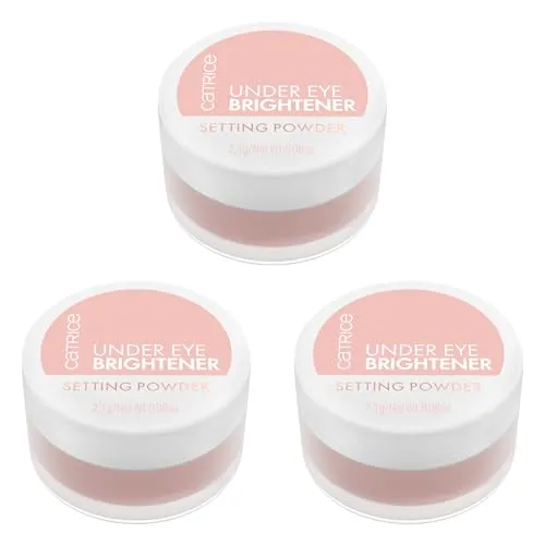 Catrice Under Eye Brightener Setting Powder, Puder, Nr. 010, Nude, aufhellend, sofortiges Ergebnis, weichzeichnend, natürlich, vegan, ohne Parfüm, ohne Alkohol, ohne Parabene, 3er Pack (3x2.3g)
