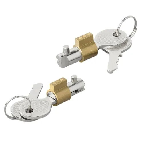 2er Pack Steckschloss für AL-KO AK13 bis AK35 & AKS2000 – Diebstahlschutz Anhängerkupplung – Messing Schloss inkl. je 2 Schlüssel – passend für AL-KO Zugkugelkupplung – Ø11,5 x 25 mm