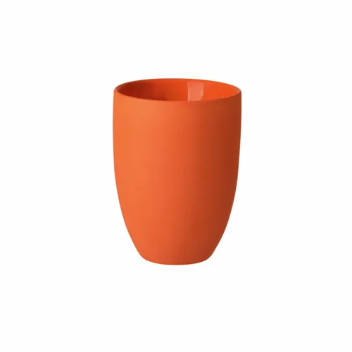 Rosenthal Becher The Mug+, Porzellan, 0,30 L - Eleganter doppelwandiger Becher aus hochwertigem Porzellan, ideal für warme und kalte Getränke. Spülmaschinenfest und stilvoll in Juicy Tangerine.