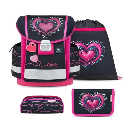 Belmil Classy Schulranzen Set 4 - teilig (403-13/AG/S) (Dark Pinky)