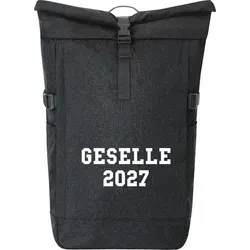 Huuraa Kurierrucksack Geselle 2027 Ausbildung Geschenk 30-44 Liter Black Melange Fairtrade Rolltop Rucksack Geselle 2027 Geschenkidee - Schwarz