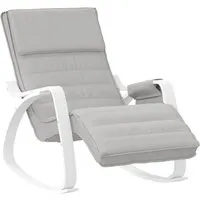 vidaXL Schaukelstuhl Relaxstuhl - Hellgrau Polstersessel für entspanntes Sitzen - Schaukelstühle - Entspanne in diesem stilvollen Relaxstuhl mit atmungsaktivem, strapazierfähigem Stoff und stabilen Birkenholzrahmen für optimalen Sitzkomfort.