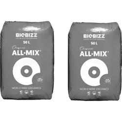 BioBizz All-Mix Blumenerde 2 x 50 L - Hochwertige, vorgedüngte Blumenerde für optimales Pflanzenwachstum. Ideal für den Einsatz im Garten und auf dem Balkon, sorgt für eine gesunde Nährstoffversorgung über mehrere Wochen.