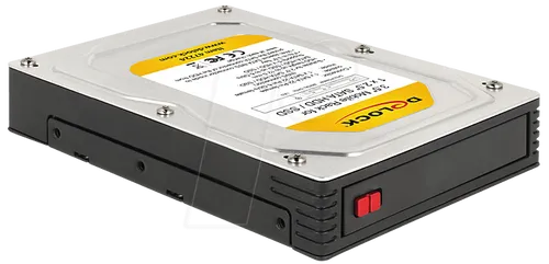 DELOCK 47224 - 3.5er Wechselrahmen für 2.5er SATA HDD/SSD - Festplattenwechselrahmen mit Hot Swap Funktion, ideal für schnellen und einfachen Wechsel von 2.5er SATA HDDs/SSDs in einem 3.5er Schacht.