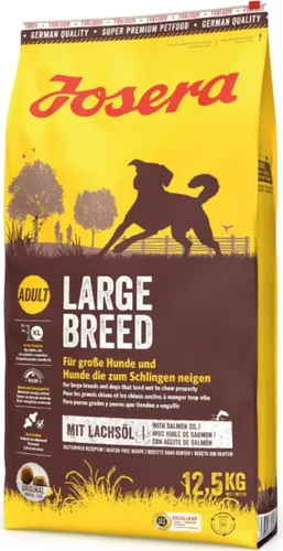 Josera Large Breed 12,5 kg - Hundefutter für große Rassen - Alleinfuttermittel für große Hunde, DLG-zertifiziert 'Sehr gut', mit extra großen Kroketten für weniger Schlingen und mehr Sättigung durch erhöhte Ballaststoffe.