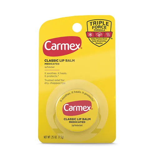 Carmex Lippenbalsam im Tiegel, Lippenpflege für trockene Lippen Classic 7,5 g