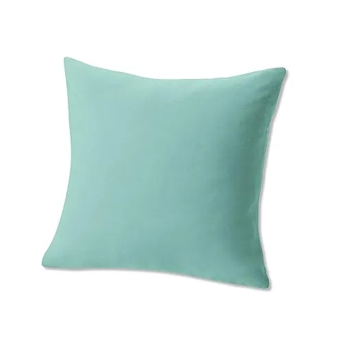 ESTELLA Kissenbezug Feinjersey | Azur | 80x80 cm | bügelfreie & trocknerfeste Qualität | Rundumgummi | 100% Baumwolle