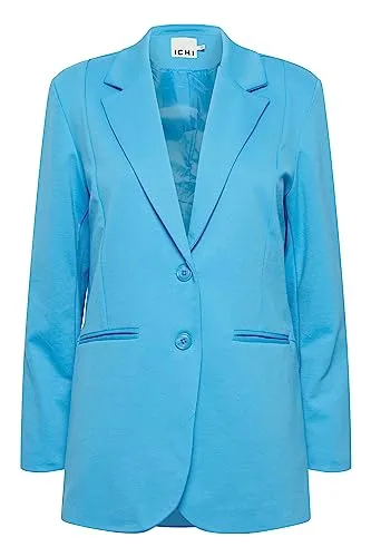 ICHI IHKATE SUS OVERSIZE BL Damen Blazer - Blazer für Damen, eleganter Longblazer mit Knöpfen und Reverskragen, ideal für vielfältige Anlässe und angenehm durch den Stretch-Anteil.