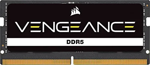 Corsair Vengeance SODIMM DDR5-4800 - 16GB - Ideal für Laptops - RAM für Laptops, 16GB SODIMM DDR5 mit 4800 MHz Geschwindigkeit und Intel XMP Unterstützung für optimierte Leistung.
