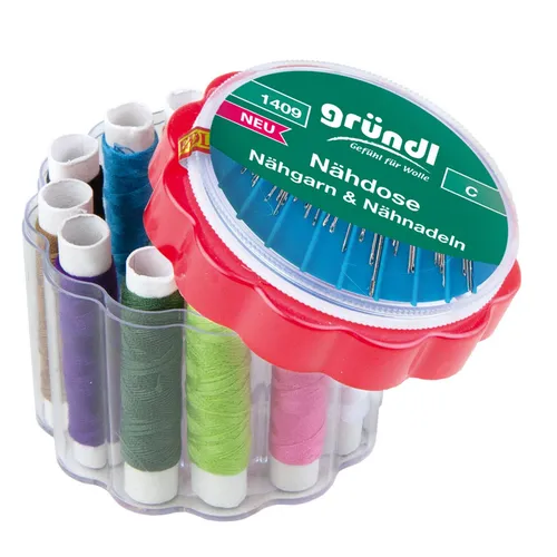 Gründl Nähdose Nähgarn & Nähnadeln - Handarbeit: Praktische Nähdose mit hochwertigem Nähgarn und Nadeln, ideal für kreative Projekte und schnelle Reparaturen.