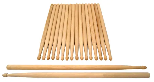 XDrum Drumsticks Classic 7A Wood 10er Pack - Schlagzeug Sticks, 10 Paar aus leichtem Ahorn für präzisen Klang und optimale Kontrolle beim Spielen.