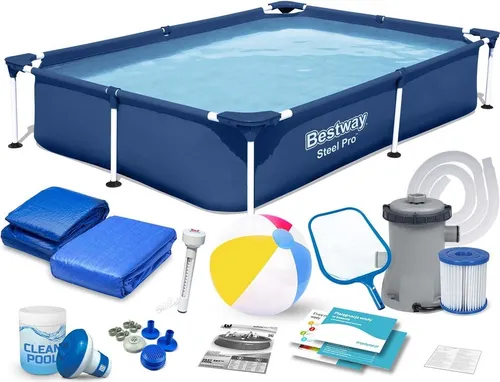 Rechteckiger Rahmenpool 221x150x43 cm 16in1 Bestway 56401N
