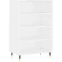 vidaXL Highboard Weiß 57x35x90 cm - Elegantes Highboard aus robustem Holzwerkstoff, bietet viel Stauraum und eine stilvolle Präsentationsfläche für Dekoartikel und Pflanzen.