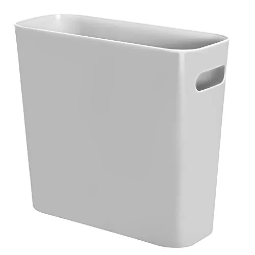 Youngever 5L Gallon Schlanker Mülleimer aus Kunststoff, Papierkorb, 5L Kleiner Mülleimermit Griffen, für Zuhause, Büro, Wohnzimmer, Arbeitszimmer, Küche, Kosmetikeimer Badezimmer (grau)
