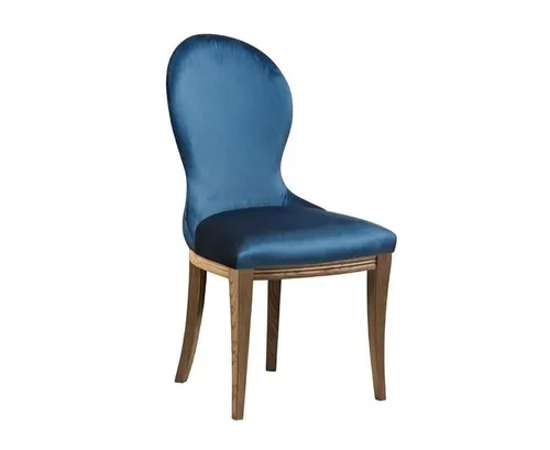 Blau Stuhl Designerstuhl für Esszimmer und Relaxen - Moderner Esszimmerstuhl aus massivem Holz, Breite: 47 cm, Höhe: 104 cm. Ideal für entspannte Stunden im Esszimmer. Stylisches Design in Blau, mit 2 Jahren Herstellergarantie.