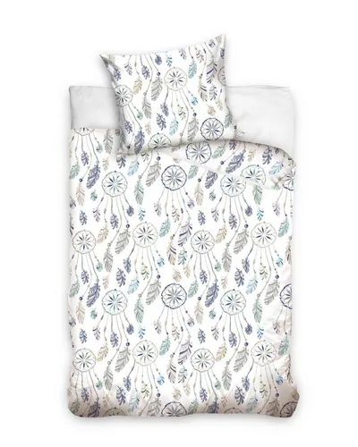 MTOnlinehandel Winterbettwäsche Traumfänger 135x200 + 80x80 cm - Kuschelige 2-teilige Bettwäsche aus Coral Fleece, ideal für Teenager und Partner. Perfekt für kalte Nächte und als Geschenk für Bohemian Liebhaber.