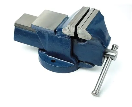 Brüder Mannesmann Industrie-Schraubstock 75 mm | M 712-075 - Schraubstock aus schlagfestem Stahlguß mit großem Amboss und auswechselbaren Backen für präzises Arbeiten, ideal für Werkstätten.