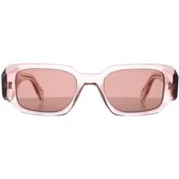 Prada PR17WS Damen-Sonnenbrille - Elegante Vollrand-Brille in Orange - Luxuriöse Damen-Sonnenbrille von Prada mit eckigem Design und hochwertigem Acetat-Rahmen. Ideal für kleine Kopfgrößen, bietet sie stilvollen UV-Schutz und hohen Tragekomfort.