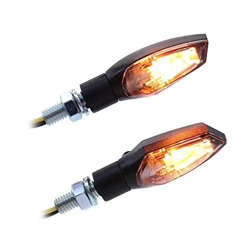 Citomerx Halogen Blinker Wave schwarz getönt Kurz für Motorrad Quad Roller Chopper Tourer Bobber Custom