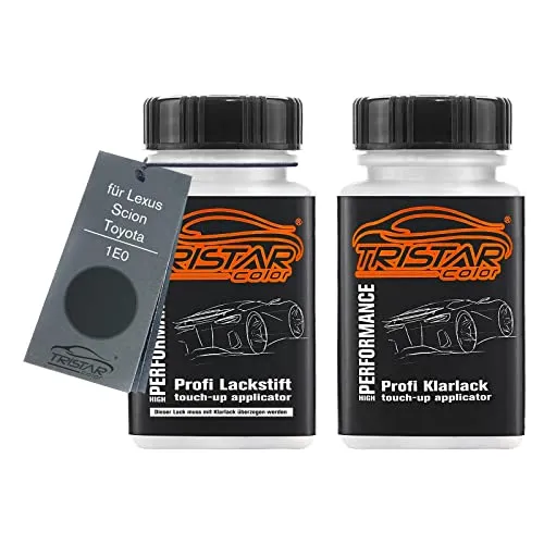 TRISTARcolor Autolack Lackstift Set für Lexus/Scion/Toyota 1E0 Dark Grey Perl/Flint Perl Basislack Klarlack je 50ml