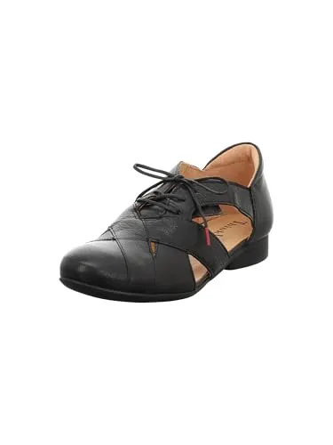 Think GUAD 2 Damenschuhe - elegante Schnür-Halbschuhe schwarz - Schnürer aus hochwertigem Nappaleder mit komfortablem Fußbett für perfekten Tragekomfort. Ideal für jeden Tag und vielfältige Anlässe.