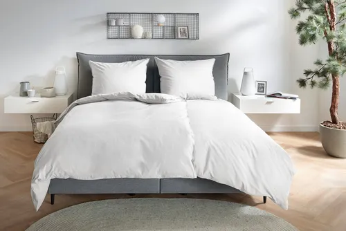 XXXL Renforcé Bettwäsche, Weiß, 200x200 cm, Oeko-Tex® Standard 100 - Bettwäsche aus 100% Baumwolle, atmungsaktiv und pflegeleicht, ideal für ein angenehmes Schlafklima. Perfekt für Hausstauballergiker und bis 60°C waschbar.