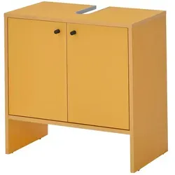 Mid.you Waschbeckenunterschrank in Gelb - Stylischer Waschbeckenunterschrank (60x60 cm) aus Kunststoff, mit praktischem Stauraum und modernem Design für ein trendiges Badezimmer.