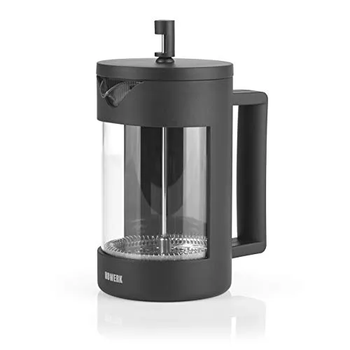 N8WERK Kaffeebereiter Midnight Edition | French Press | 800ml Füllmenge | Für 3-5 Tassen | Klassischer Kaffeegenuss für Zuhause durch vollmundiges Aroma | Edelstahlfilter