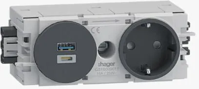 tehalit Steckdose + USB-Charger A+C 15W von Hager