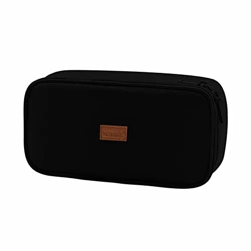 Yommie XXL Federmäppchen Oxford Federtasche Erwachsene Single Etui Federmappe Schlampermäppchen Mädchen Mäppchen Organizer Mit Reißverschluss Für Teenager Jungen Schwarz