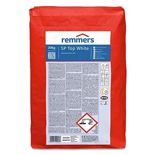 REMMERS SP TOP WHITE Sanierputz Altweiß 20 KG - Mörtel für die Instandsetzung, ideal für Wände und Flächen mit Mosaik oder Fliesen, sorgt für eine langlebige und hochwertige Oberfläche.