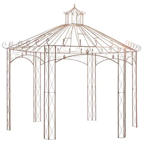 vidaXL Gartenpavillon mit Rankhilfe - Gartenlauben aus robustem Schmiedeeisen, ideal für Kletterpflanzen und als eleganter Schattenspender auf Terrasse oder im Garten.