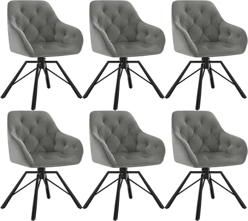 Woltu 4-Fußstuhl Set, drehbarer Samt Sessel für Esszimmer - 4-Fuß-Stühle mit ergonomischem Design, weichem Samt und 360° drehbarem Sitz für höchsten Komfort und Stil in Ihrem Esszimmer.