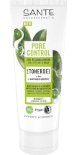 Sante Pore Control 5in1 Peeling & Maske - Effektives Gesichtspeeling und Maske in einem, mit Tonerde und BHA für eine gründliche Reinigung und Pflege der Haut. Ideal für einen strahlenden Teint.