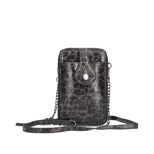 Rieker Handtasche (1-tlg) - Umhängetasche aus Kunstleder in elegantem Grau, pflegeleicht und ideal für den täglichen Gebrauch