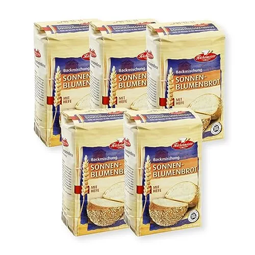 BIELMEIER KÜCHENMEISTER Brotbackmischung Sonnenblumenbrot 5 x 500 g I Brotbackmischungen für Brotbackautomat & Ofen I Mit Backmischung einfach backen